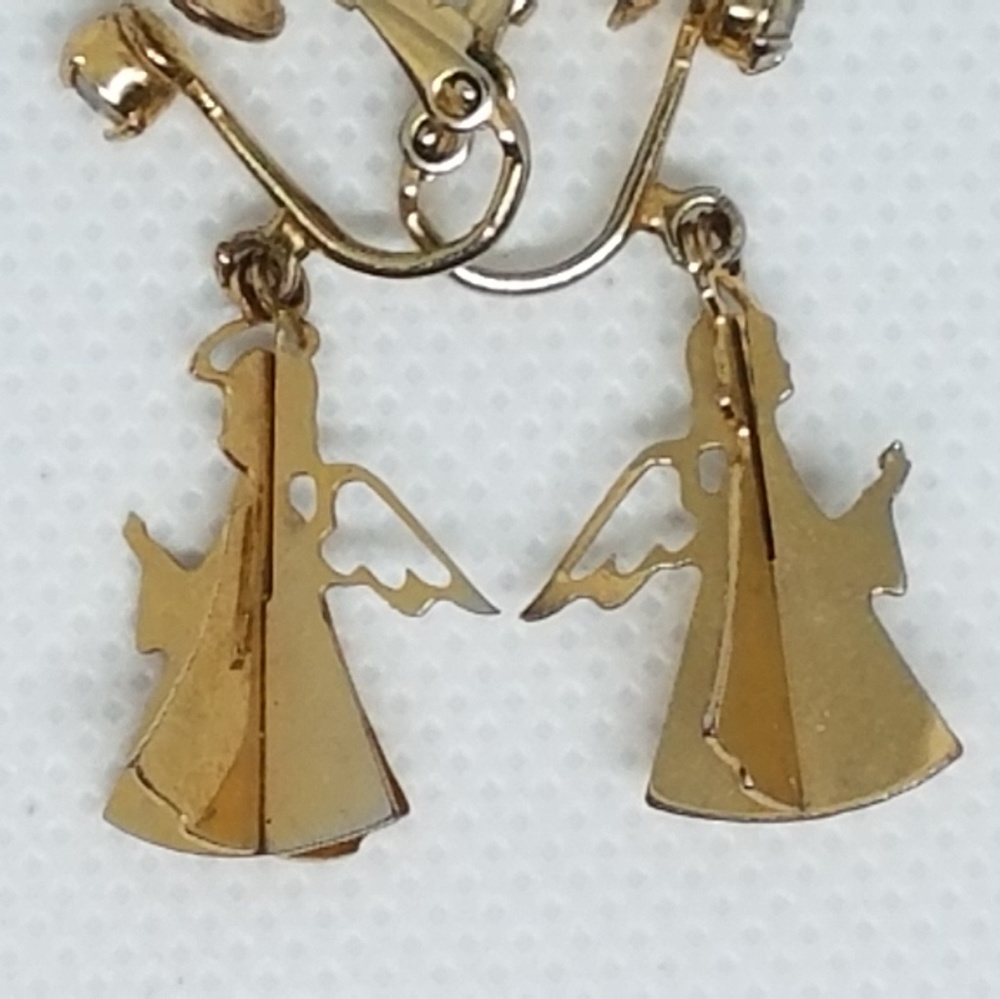 Signed Avon Angel Earrings
